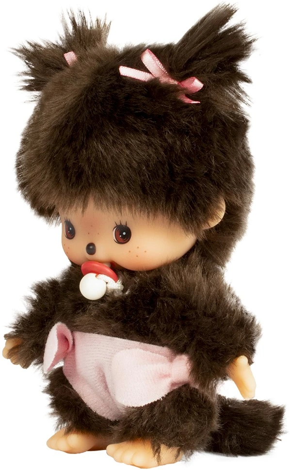 Sekiguchi 235380 - Original Bebichhichi Mädchen, Aus Braunem Plüsch, Mit Windel Und Zöpfen Mit Schleifen, Ca. 15 Cm 2 Sekiguchi 235380 - Original Bebichhichi Mädchen, Aus Braunem Plüsch, Mit Windel Und Zöpfen Mit Schleifen, Ca. 15 Cm – Bild 2