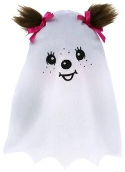 Sekiguchi 242092 - Original Monchhichi Mädchen "Freundlicher Geist", Plüsch-Figur Mit Weißem Flatter-Umhang Und Schleife Im Haar, Kuscheltier Aus Braunem Plüsch, Ca. 20 Cm Groß