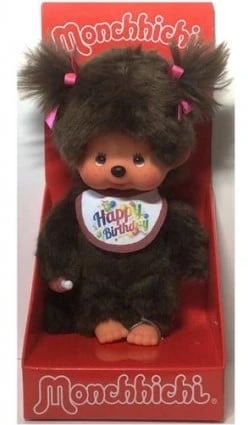 Sekiguchi 242191 - Original Monchhichi Junge, Plüsch-Figur Mit Aufdruck "Happy Birthday" Auf Dem Lätzchen, Kuscheltier Aus Braunem Plüsch, Ca. 20 Cm Groß 1 Sekiguchi 242191 - Original Monchhichi Junge, Plüsch-Figur Mit Aufdruck "Happy Birthday" Auf Dem Lätzchen, Kuscheltier Aus Braunem Plüsch, Ca. 20 Cm Groß