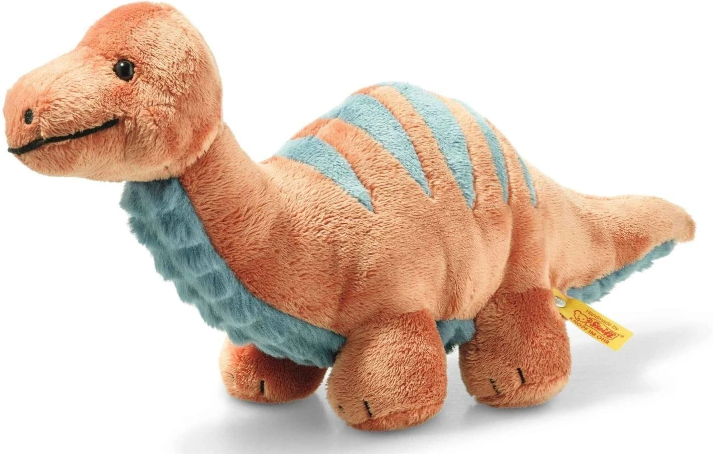Steiff 087837 Original Plüschtier Bronko Brontosaurus, Soft Cuddly Friends Kuscheltier Ca. 28 Cm, Markenplüsch Mit Knopf Im Ohr, Schmusefreund Für Babys Von Geburt An, Dunkelorange Und Petrol 1 Steiff 087837 Original Plüschtier Bronko Brontosaurus, Soft Cuddly Friends Kuscheltier Ca. 28 Cm, Markenplüsch Mit Knopf Im Ohr, Schmusefreund Für Babys Von Geburt An, Dunkelorange Und Petrol