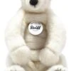 Steiff Nanouk Eisbär, Plüschtier 33 Cm, Plüscheisbär Sitzend, Kuscheltier Für Kinder, Schmusetier Zum Spielen & Kuscheln, Original Stofftier Mit Knopf Im Ohr, Beweglich & Waschbar, Weiss (062605)