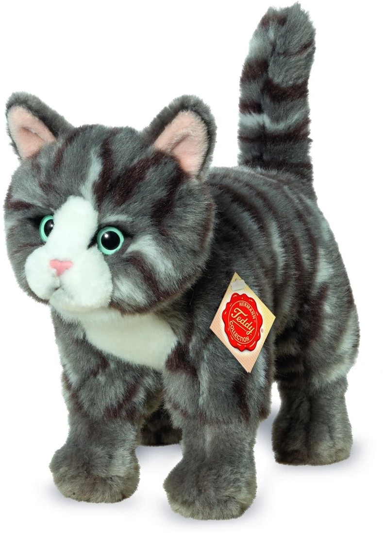 Teddy Hermann 91822 Katze 20 Cm, Kuscheltier, Plüschtier, Grau Getigert 1 Teddy Hermann 91822 Katze 20 Cm, Kuscheltier, Plüschtier, Grau Getigert