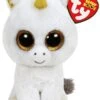 TY Glubschis - Pegasus Einhorn, Weiß/gold - Beanie Boos - 15 Cm