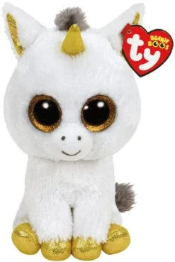 Ty Glubschis - Pegasus Einhorn, Weiß/gold - Beanie Boos - 24 Cm